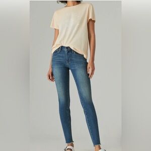 Lucky Brand Ava Dark Blue Mid-Rise Skinny Jeans
